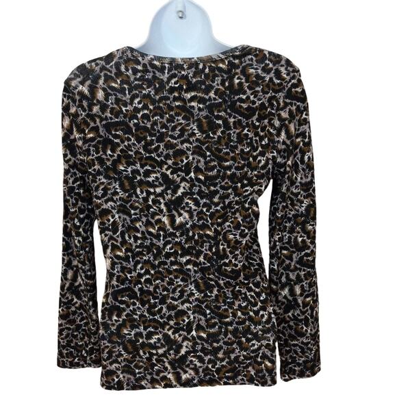 Time and Tru Animal Print Long Sleeve Top - Picture 4 of 7